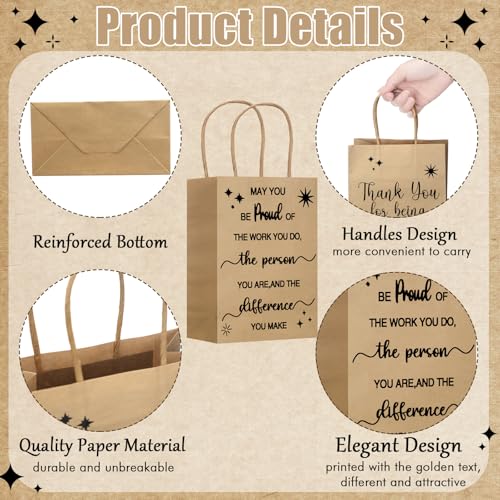 Gueevin 40 Pcs Employee Appreciation Bulk Thank You Gifts Paper Bags for Employee Pastor Coworker Valentines Thank You Birthday Party Gift Team Appreciation Inspirational Gift(Kraft Color) - Thumbnail 3