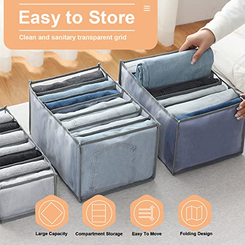 Arnty Wardrobe Clothes Organizer, Upgraded Drawer Organizers For Clothing, Clothes Organizer For Folded Clothes, Jeans Organizer For Closet（7 Packs: Jeans*2+Shirt+Leggings+Bra+Underwear+Socks） #TOP3