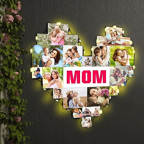 Heart Picture Frames Collage with custom 15 photo Wall Hanging