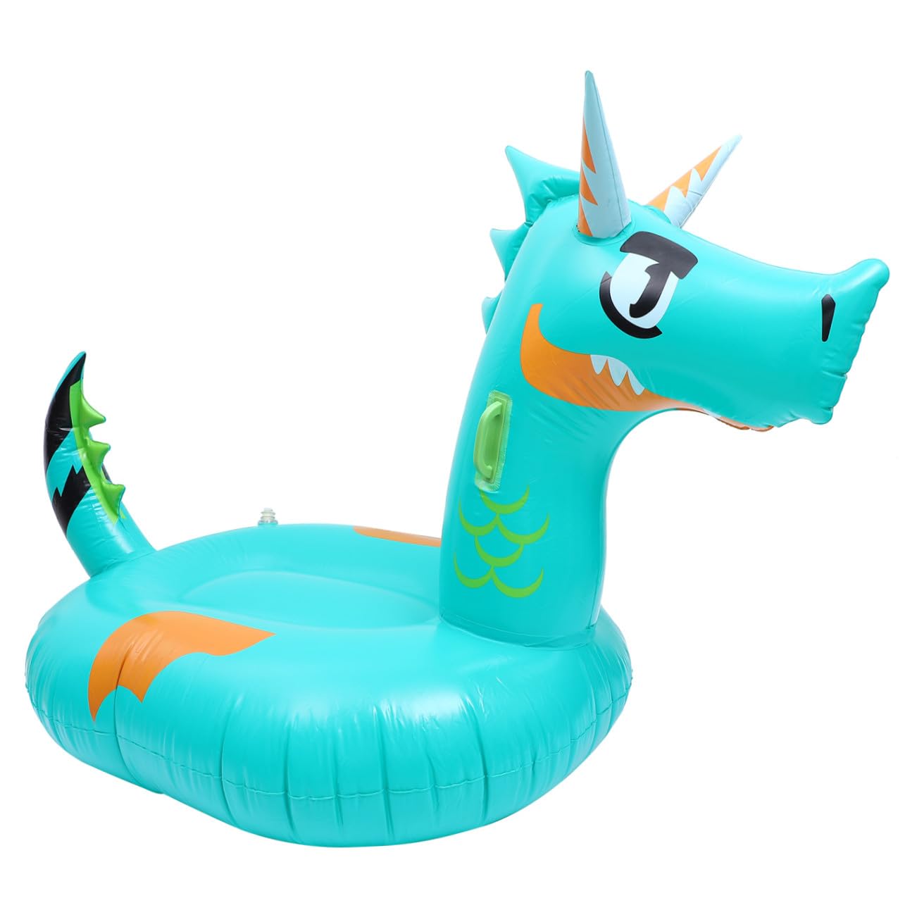 Materassino Gonfiabile a Forma di Drago in Pvc, Verde, Portatile