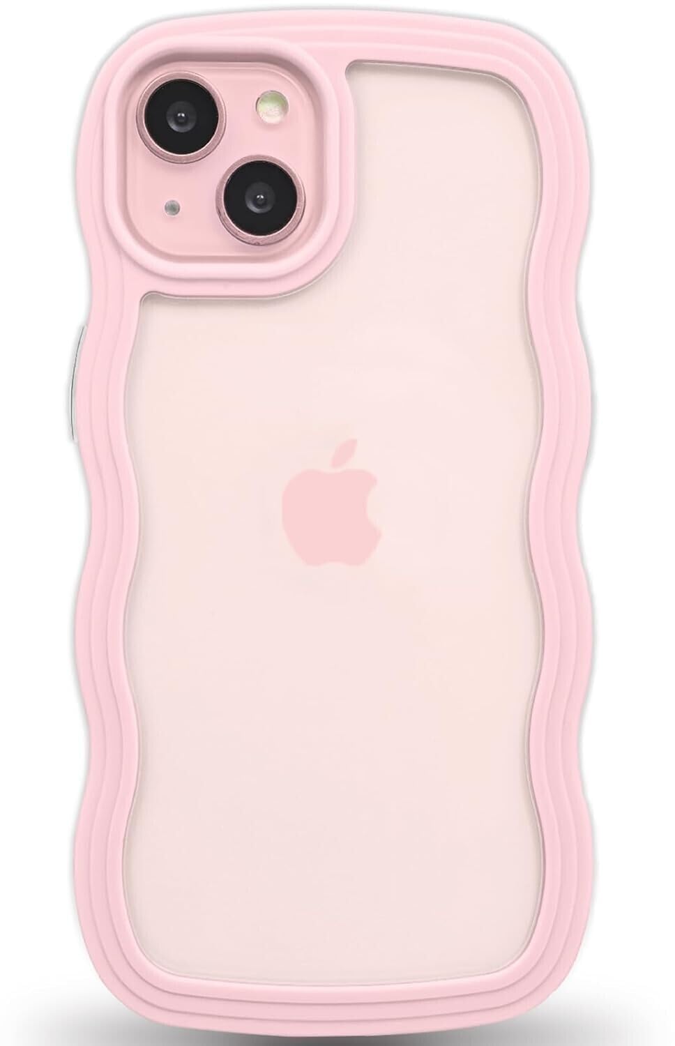 Soomio Back Cover Compatible with iPhone 14 Plus, Cute Curly Wave Frame Clear Case for Girls Women, Transparent Soft Silicone TPU Bumper Shockproof Protective Cover for iPhone 14 Plus (Pink) (B0DDQXLBYL) Amazon Price History, Amazon Price Tracker
