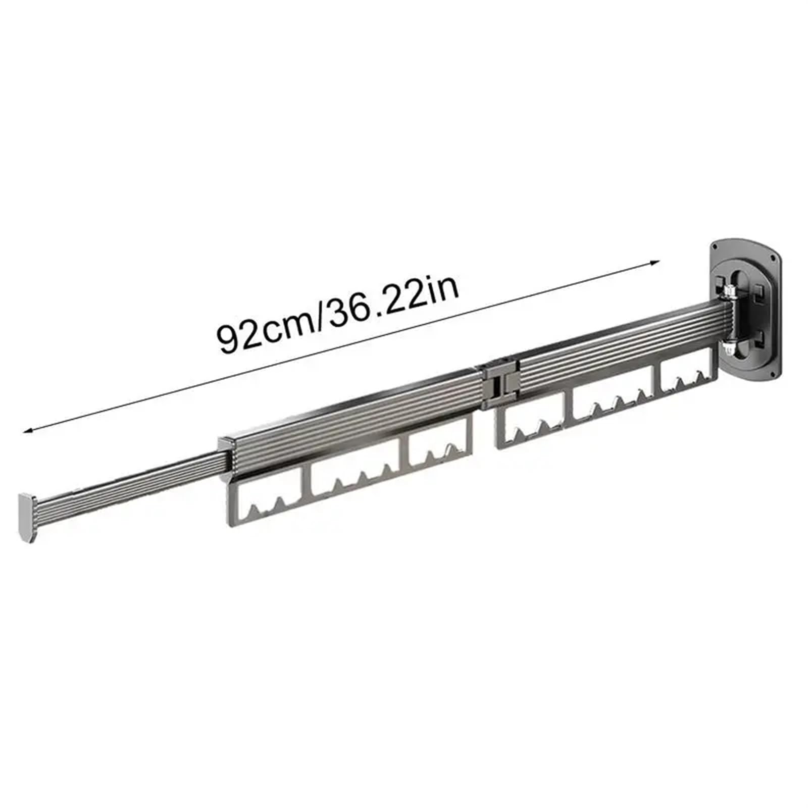 Stendibiancheria a Scomparsa a Parete Stendibiancheria pieghevole in tessuto retrattile, montaggio a parete, for interni ed esterni, salvaspazio for la casa(Grey 1 Fold)
