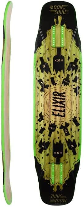 Elixir Complete - Monopatín Longboard, impermeable, duradero, ligero, por Moonshine Manufacturing (completo con camiones y ruedas)