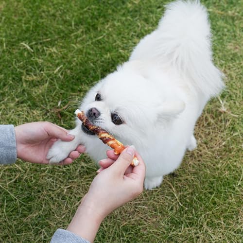 Image of MON2SUN Dog Treats, 5 Inch, Double Flavor Chicken & Duck Rawhide Sticks | 20 Count Pack, Double Flavor, Teeth Cleaning, Long-Lasting Chew, High-protein and Low-fat, Suitable for Small Dogs