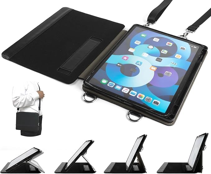 HATAGAYA Multi-Angle Stand Case, Has Shoulder and Neck Holder for Business & School uses, Holds a Stylus Pen, Compatible with SLYDA 11 inches iPad Air5, Air4, iPad Pro11 (4th,3rd.2nd,1st) 6 Models