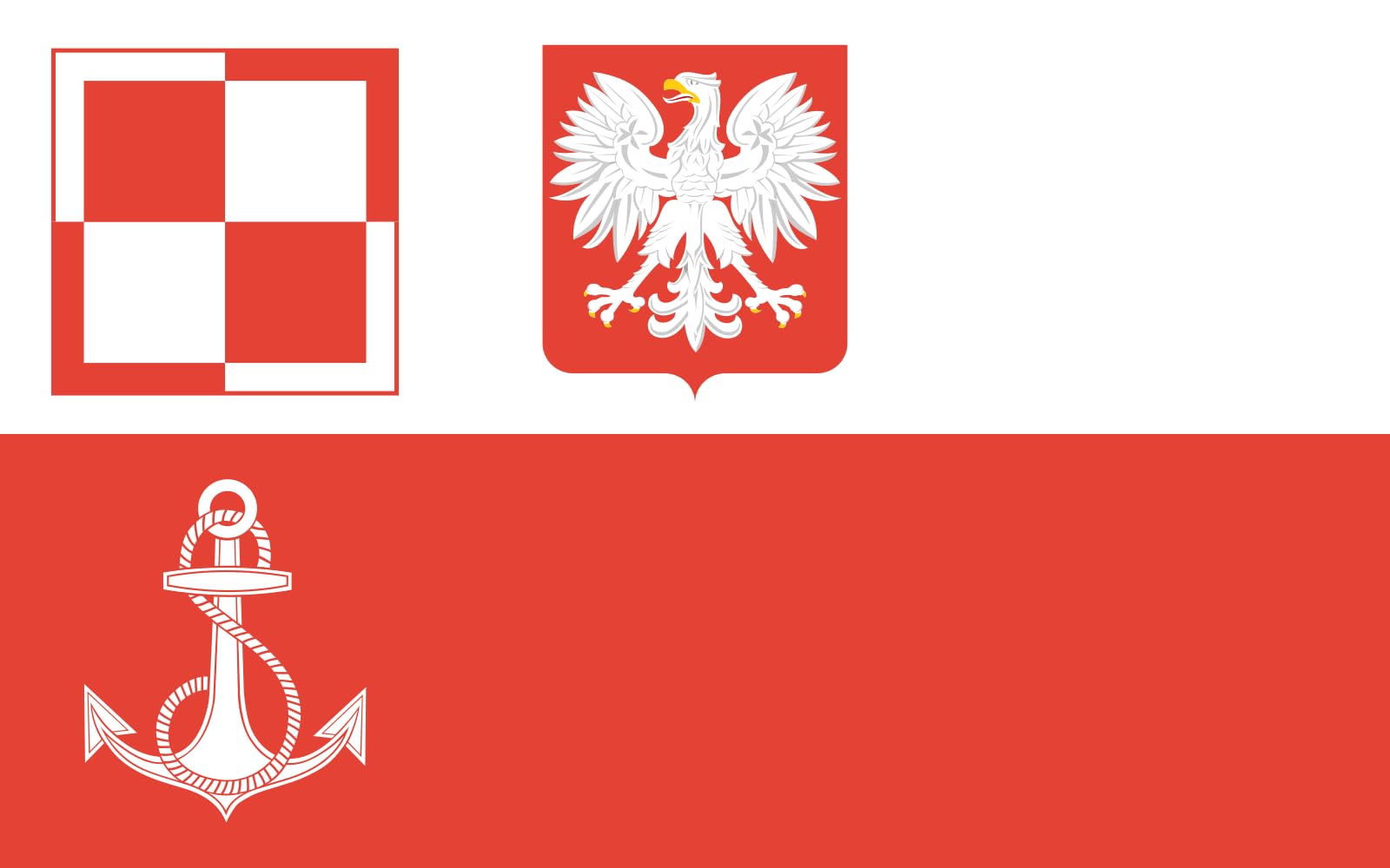 Drapeau POL navy airfields flag PRL pavillon aviation navale polonaise