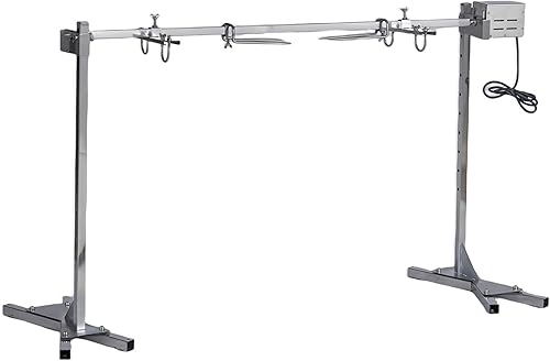 Miniatura 2 de GUDESEN Pig Whole Hog Spit Roaster Rotisseri Motor de 40 W, barra de asador de acero inoxidable para exteriores de 60 pulgadas