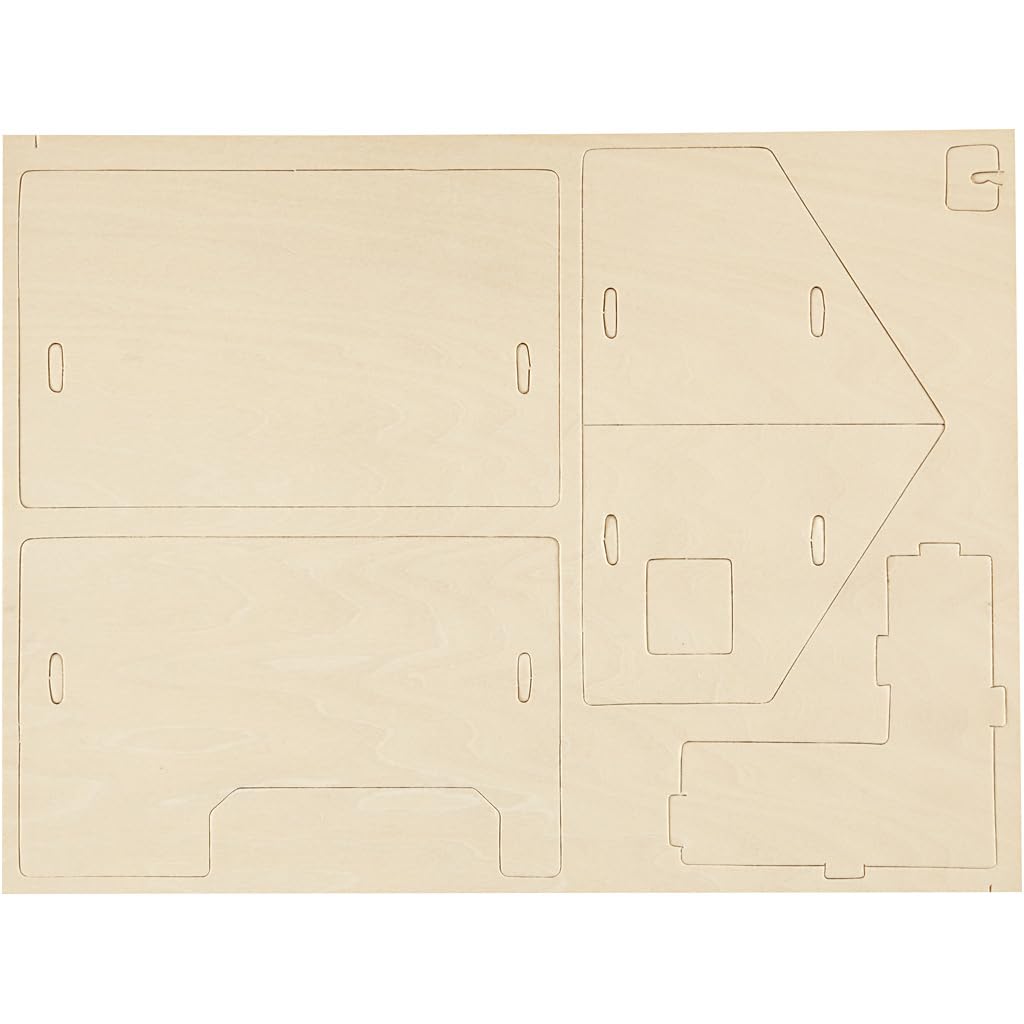 3D Wooden Construction Kit, House with veranda, size 22,5x16x17,5, plywood, 1pc