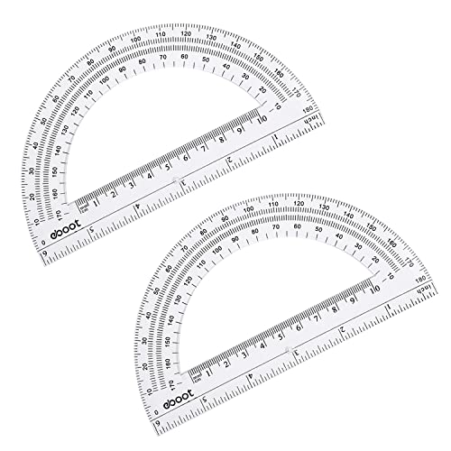 Plastic Protractor Math Protractors 180 Degrees, 6 Inch, Clear, Pack Of 2 #TOP3