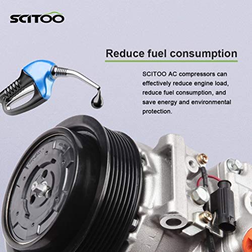 Image of SCITOO AC Compressor for Porsche for Boxster 2.9L 3.4L 2009-2012 | Fast Cooling, Ultra Low Noise (≤72 dB)Air Conditioner Compressor with Clutch, Easy Installation, 4472806091 4710471 4710580