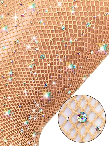 Sparkly Tights Fishnet Stockings for Women, Glitter Rhinestone Tights Fish Net Stocking Mesh Night Party Pantyhose3