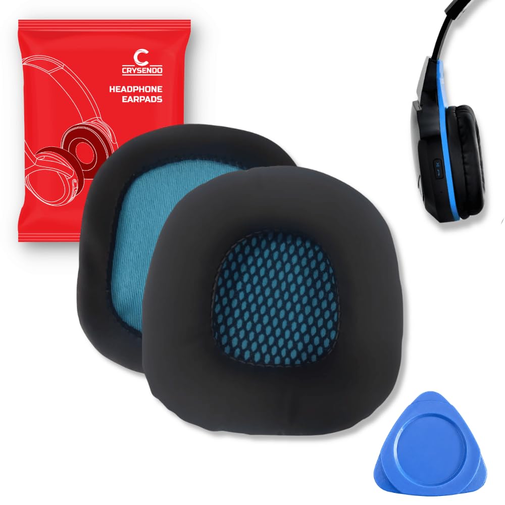 Crysendo Headphone Cushion for Boat Rockers 510 Headphones | Replacement Ear Cushion Foam Cover Ear Pads Soft Cushion | PU Leather & Soft Foam (Black+Blue)-image-32
