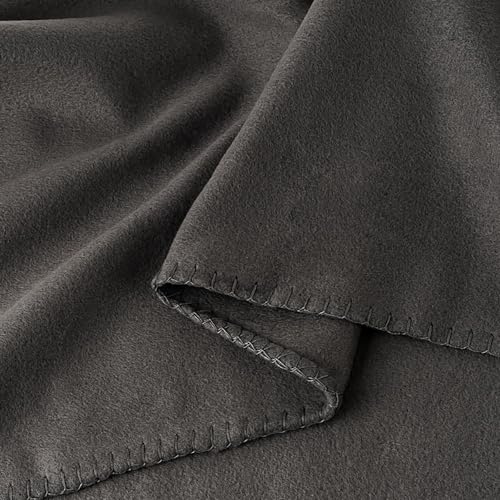 Tarrington House Fleecedecke 150x200cm Kuscheldecke Wohndecke + 1 HL Kauf Notizblock (Anthrazit)