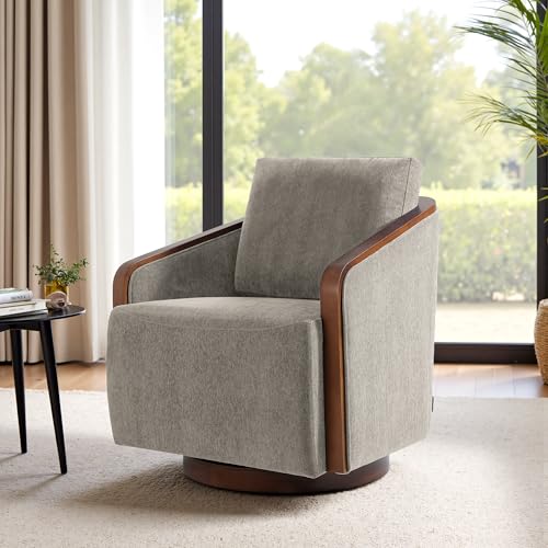 Sillón giratorio chenille marrón claro 2 asientos miniatura 7