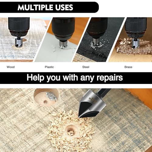 Gmtools CDB-5PCS Countersink Drill Bit Set, High Speed Steel Countersink Bits thumb #4