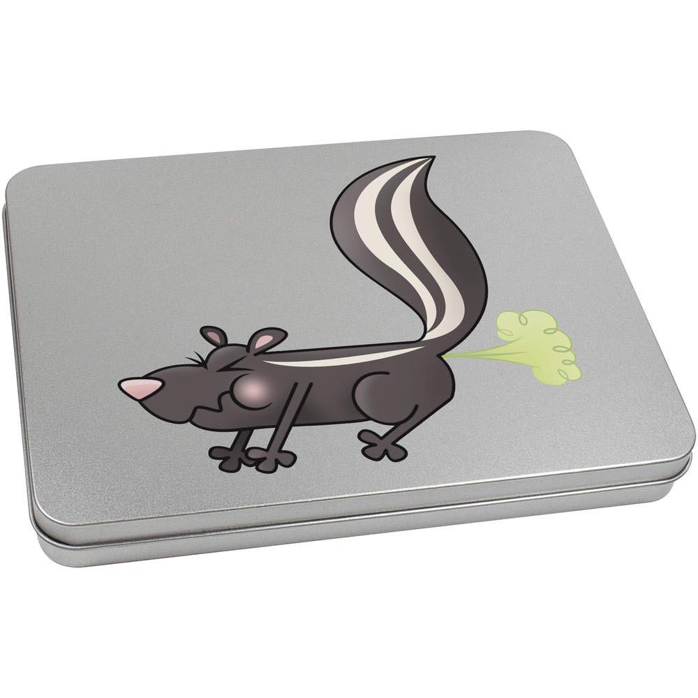 Azeeda 220mm 'Farting Skunk' Metal Hinged Tin/Storage Box (TT00143855)