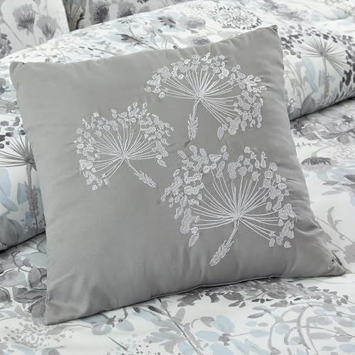 Image of Modern Threads 5-Piece Printed Comforter Set, Giverny King in White Grey Blue - Soft Comforter, 2 Pillow Shams, and 2 Decorative Pillows