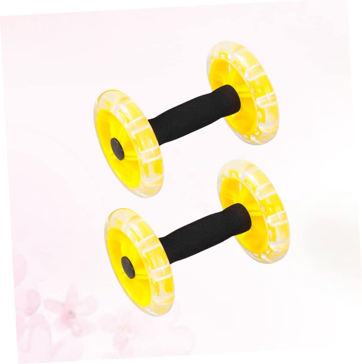 YARNOW Tummy Strengthening Fitness Device for Men Women Yellow Dual Wheels for Stability Non Slip Handles for and Core Strength Training