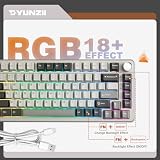 YUNZII B75 PRO Bezprzewodowa Klawiatura Mechaniczna,75% Uszczelka Klawiatury Do Gier Hot Swap Keyboard Z Pokrętłem, BT/Type-C/2.4G Kremowa Klawiatura (szary, Milk Switch)