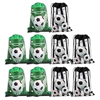 Anseom Fußball Party Taschen 12Pcs Fußball Party Kordelzug Beutel, Fußball Kordelzug Rucksack für Kinder, Party Spielzeug Taschen, Party Geschenktüten, Turnbeutel Kinder, Giveaways Tasche