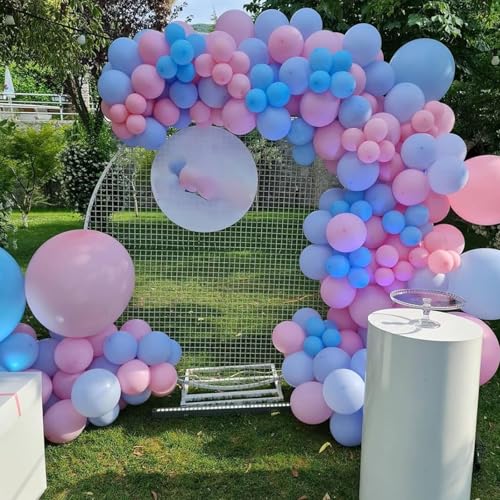 Image of Pink and Blue Balloons Garland Arch Kit, 134pcs Gender Reveal Balloon Garland Arch Kit for Boy or Girl Gender Reveal Decorations Birthday Party Baby Shower Decorations