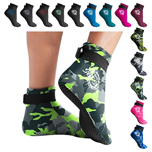 BPS 'Soft Skin' 3mm Neoprene Aqua Fin Socks with Grip - Wetsuit Booties