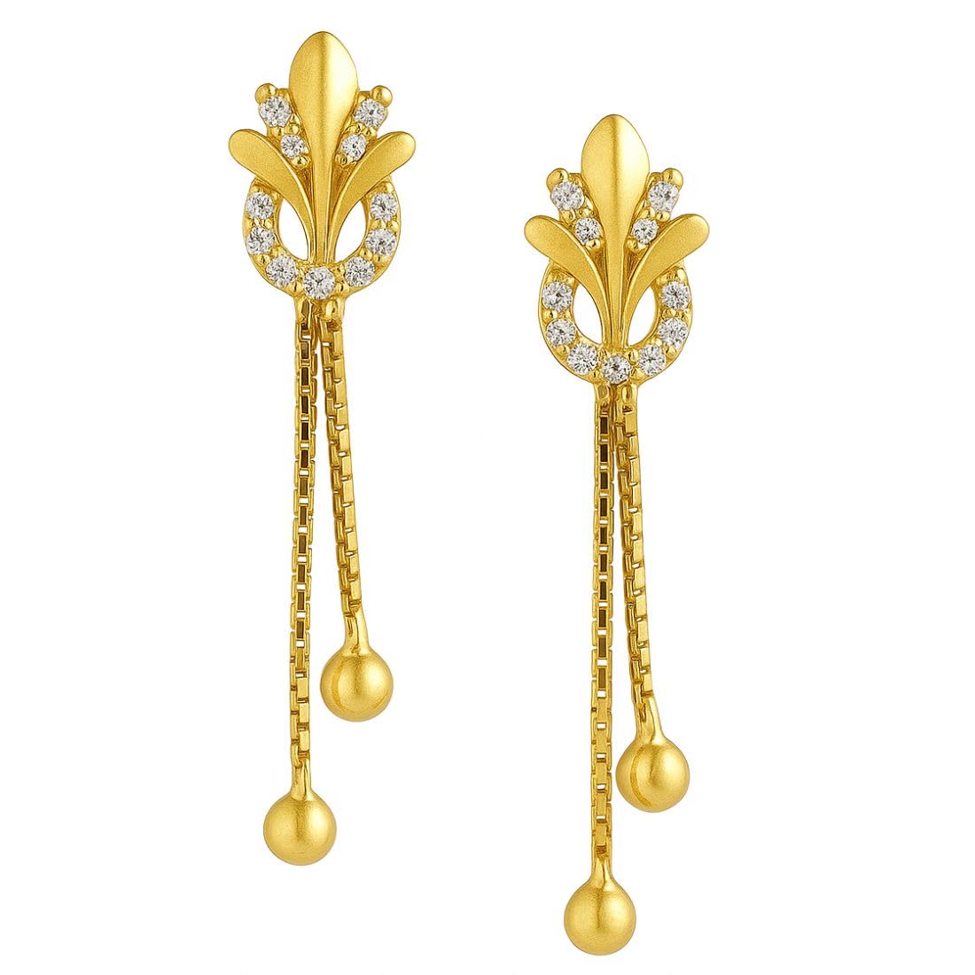 zavya 925 Sterling Silver Cubic Zirconia Circular Gold Plating Earrings | | Gift for Women and Girls | With Certificate of Authenticity and 925 Hallmark-picture-30