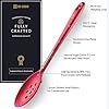 DI ORO Silicone Slotted Spoon - 600°F High Heat Silicone Spoon for Cooking Nonstick Cookware Safe - Silicone Kitchen Spoon for Serving & Stirring - Large Spoon for Mixing - Dishwasher Safe (Red) #2