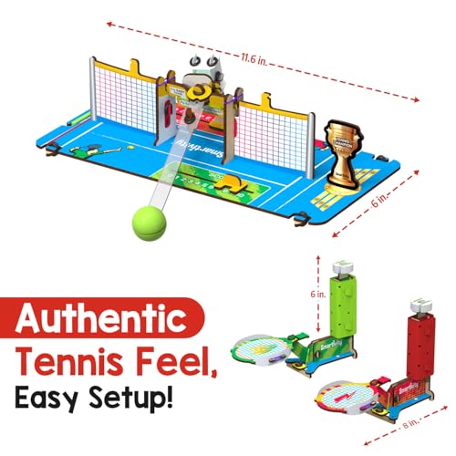 Image of Smartivity DIY Tabletop Tennis Game for Kids Age 6-12 Years | Build a 2-Player Mechanical Tennis Game with Scoreboard | STEM Engineering Toy | Indoor Family Game | Birthday Gift for Boys & Girls