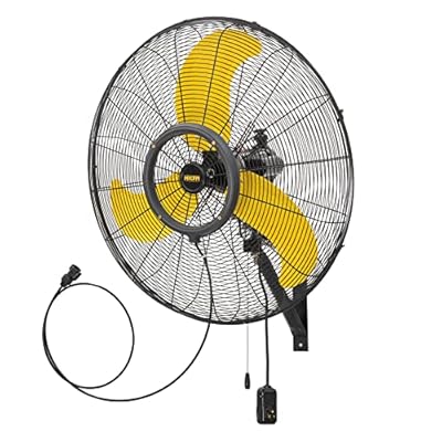 HiCFM 30 inch Misting Outdoor Oscillation Weatherproof Wall Mounted Fan with IP44 Enclosure Motor, GFCI Plug, 9300 CFM 3-Speeds High Velocity Powerful Wall Fan, UL Outdoor Approved