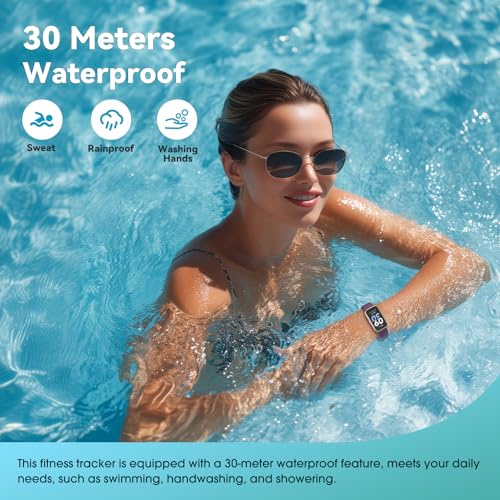 Image of Slim Design Fitness Tracker, No App No Phone Required, Long Battery Life | Pedometer Watch, 30 Meters Waterproof Smart Watch, Heart Rate Blood Oxygen Sleep Monitor, Step Counter for Men Women