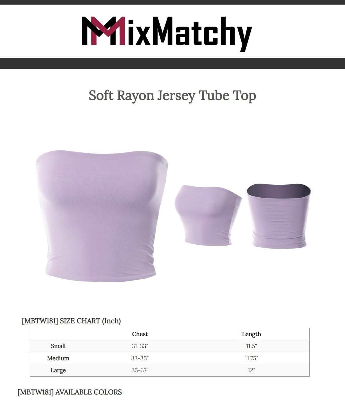 MixMatchy Mujer Sexy Tube Tops Crop Tops Salir sin Tirantes Básico Espalda Descubierta Sujetador Bandeau Verano Trajes 2024