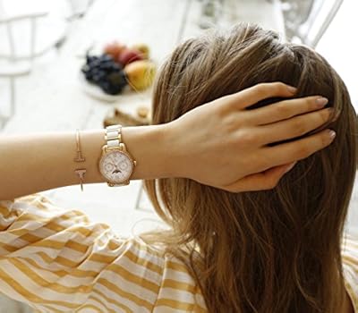 MAMONA Women's Rose Gold Chronograph Watch & Bracelet Set