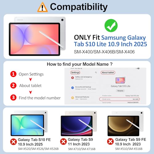 Image of MoKo Case for Samsung Galaxy Tab S10 Lite 10.9 Inch 2025 [SM-X400 /SM-X406B] with S Pen Holder, Slim Light Trifold Protective Cover with Hard PC Translucent Back Shell, Auto Wake /Sleep, Silver