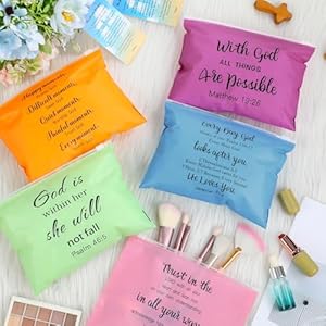 Kacctyen 100 Pieces Church Gift Cosmetic Bags for Women Bulk Inspirational Religious Plastic Christian Makeup Bags Toiletry Bag Gift Travel Mother's Day Church Religious Gift 7.87 x 5.91 Inch Kacctyen 100 Pieces Church Gift Cosmetic Bags for Women Bulk Inspirational Religious Plastic Christian Makeup Bags Toiletry Bag Gift Travel Mothers Day Church Religious Gift 787 x 591 Inch