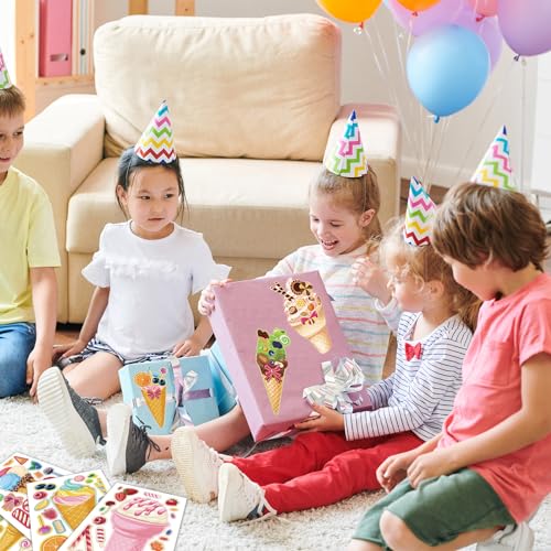 24 Sheets Make Your Own Ice Cream Stickers Party Favors for Kids - Image 5
