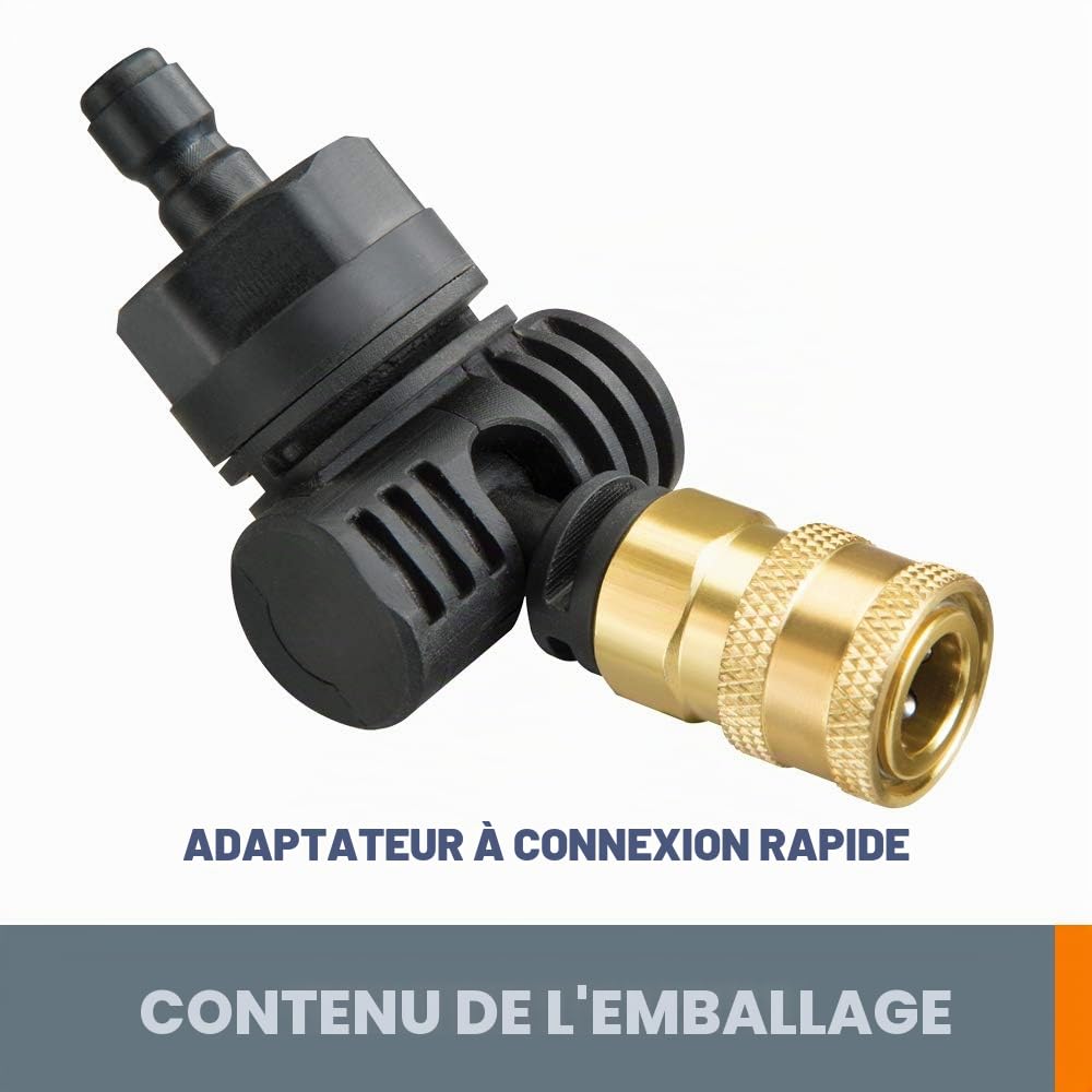 WORX WA4039 Hydroshot Adaptateur pivotant à Connexion Rapide Noir