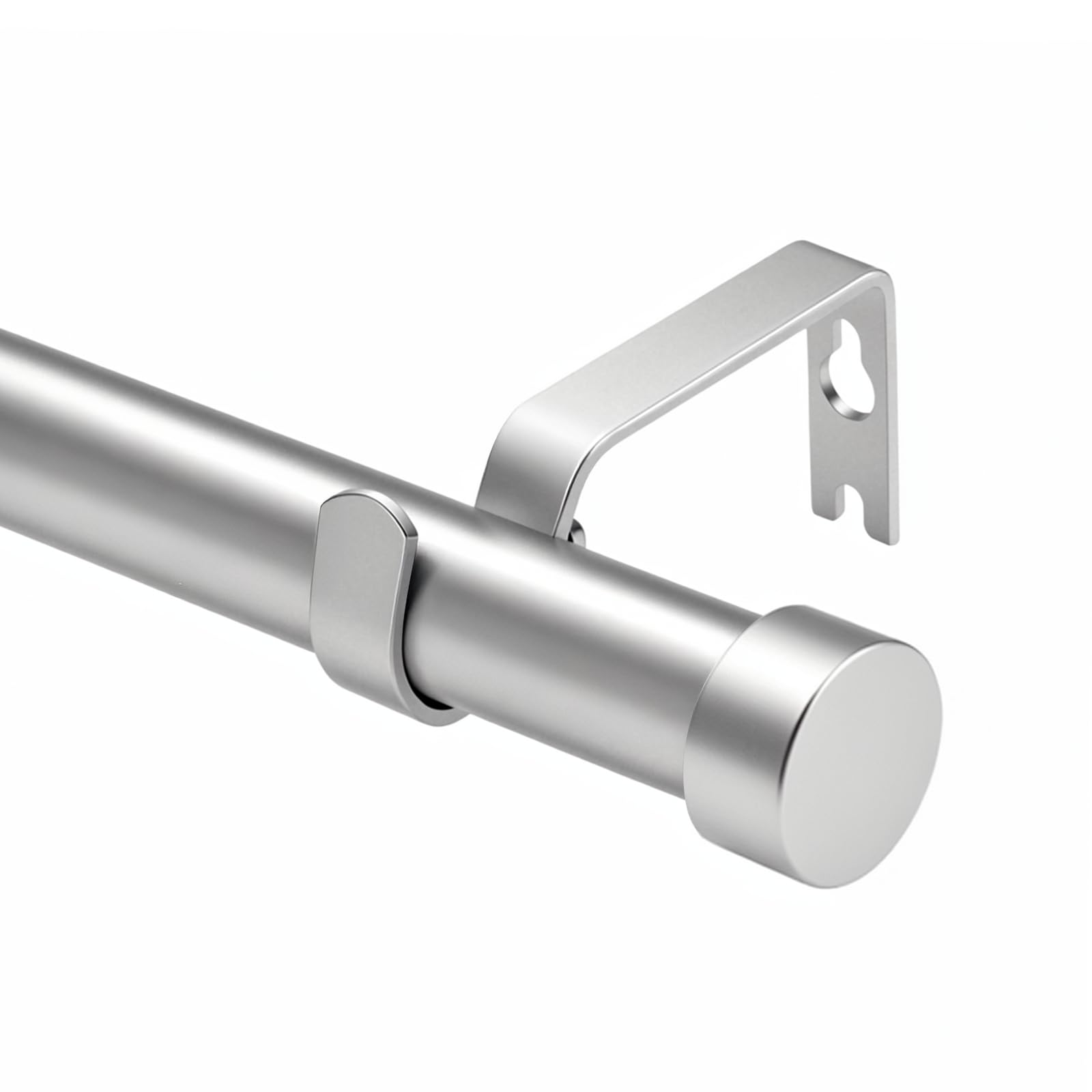 WISYOK Curtain Poles 45 to 305cm, Adjustable Silber Curtain Rods with Brackets Fitting Set, 25mm Curtain Poles for Bedroom, Living Room, Outdoor — image 1