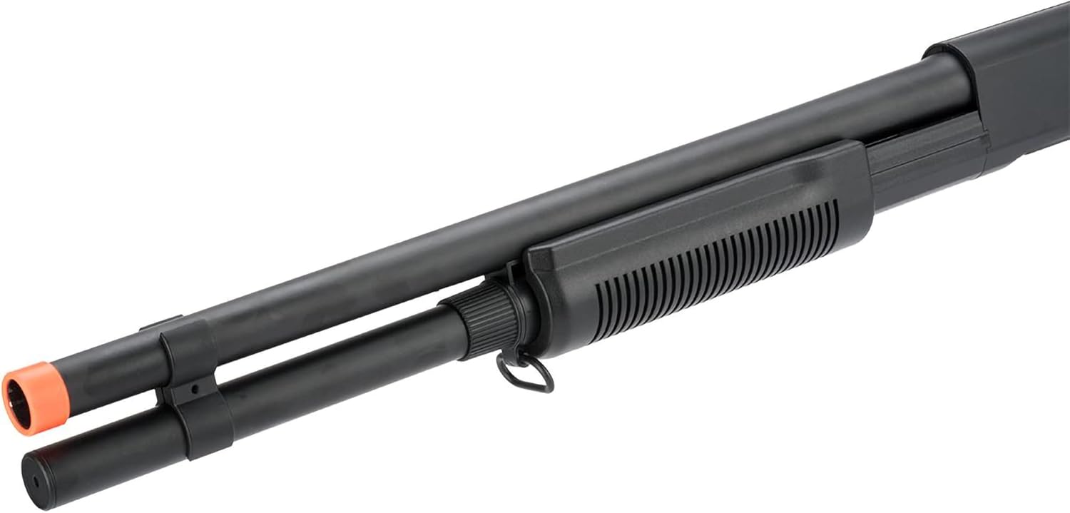 Evike Airsoft - CYMA Standard M870 3-Round Burst Multi-Airsoft Shotshell Loading Airsoft Shotgun (Model: Retractable Stock)