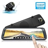 rear view camera android ★【10-Zoll-Touchscreen- und One-Touch-Schalter-Design】 Der 10-Zoll-Touchscreen dieser Rückspiegel Rückfahrkamera bietet einen weiten Betrachtungswinkel, mit dem das Video klarer angezeigt werden kann. Dank des One-Touch-Schalterdesigns ist es für Fahrer bequemer, die Aufnahmesituation des vorderen und hinteren Objektivs während der Fahrt zu beobachten. Einfaches Anzeigen und Konfigurieren auf dem großen Touchscreen.