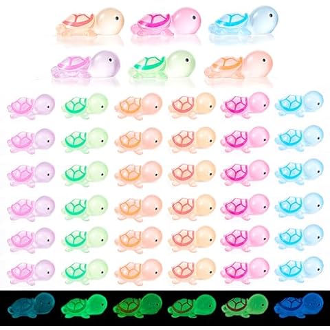 Telooco 50Pcs Glow in the Dark Mini Turtles Cover