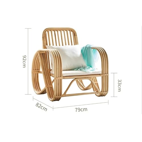NEBE Lounge Sofa Rattan Recliner Small Sofa Balcony Rocking Chair Home Living Room Leisure Nap Chair Recliner Lounge Sofa for Bedroom - Image 4