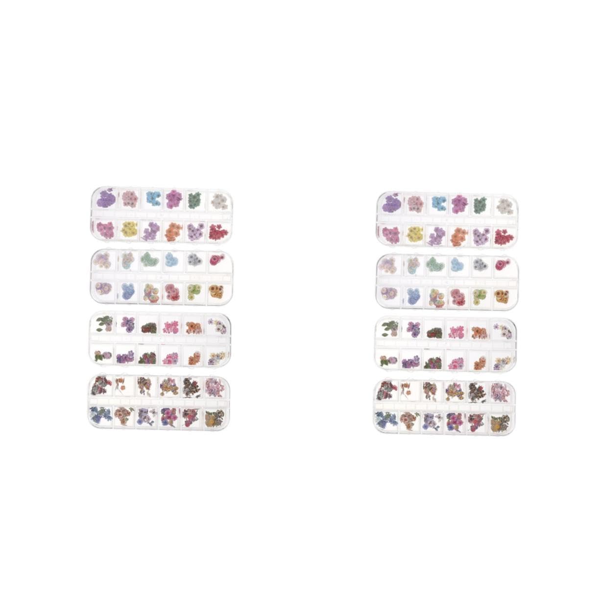 SHERCHPRY 2 Series Decoración De Belleza De Uñas Arte De Uñas Pegatinas Diseño De Uñas Pegatinas De Uñas Pequeño Adorno De Manicura Colorful Pulpa De Madera 4 Cajas*2