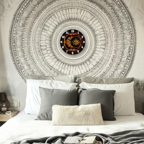 Horloge murale dorée de haute précision au design mandala raffiné - 6