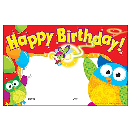 Diplômes Joyeux anniversaire Owl-stars pour fêter les anniversaires sans stress en classe