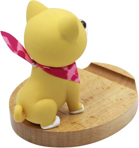 Miniatura 2 de Lindo perro teléfono celular titular de madera Smartphone escritorio titular para teléfonos móviles Animal teléfono soporte escritorio ornamento