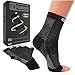 2 Paar Sprunggelenkbandage, Knöchelbandage, Fußbandage für Herren und Damen, Plantar Fasciitis Socken, Kompressionssocken für Sport, Fussball, Fitness - Schwarz - FIT NATION