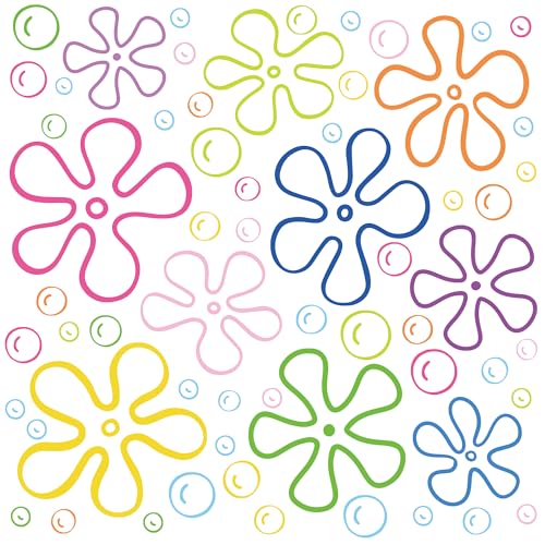 Image of Dripykiaa 183 Pieces Flowers Bubbles Wall Decals Under The Sea Birthday Party Decorations Wall Stickers for Bedroom Bathroom Decor Wall Decor for Boys Girls Teens Adults
