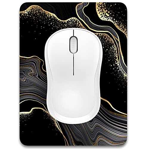 Dapesuom Small Mouse Pad, Mini Mouse Pad 15x20 cm with Non-Slip Rubber Base Waterproof Mouse Mat, Cute MousePad for Women Men Wireless Mouse Laptops Keyboard Tray Home Office Travel, Black Marble