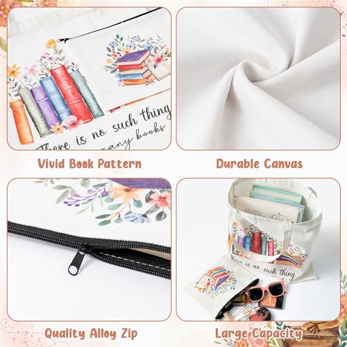 Image of Y1tvei Canvas Bags Gifts, Tote Bag with Makeup Pouch, Birthday Party Favors | Aesthetic Canvas Tote Bag cosmetic Pouch, Reusable Grocery Shopping Handbag, Women Travel Gift, Christian Religious Supply